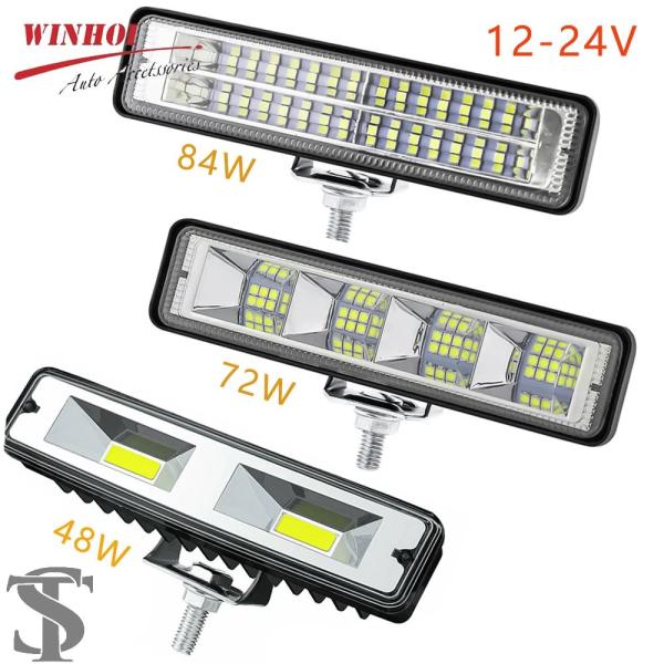 並行輸入品 4/2/1 個 12V-24V 車 LED ワークライトバーフラッドスポットライトドライ...