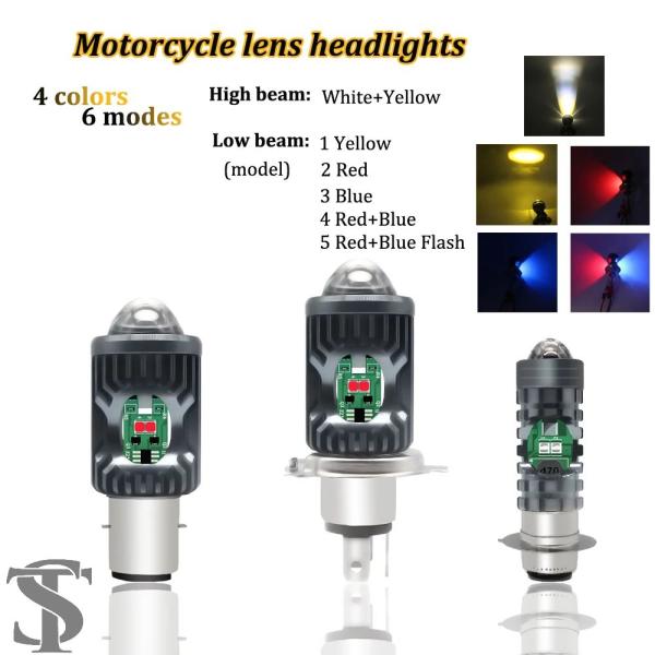 並行輸入品 デビルアイレッドブルーフラッシュ LED レンズ H4 BA20D P15D CSP 2...