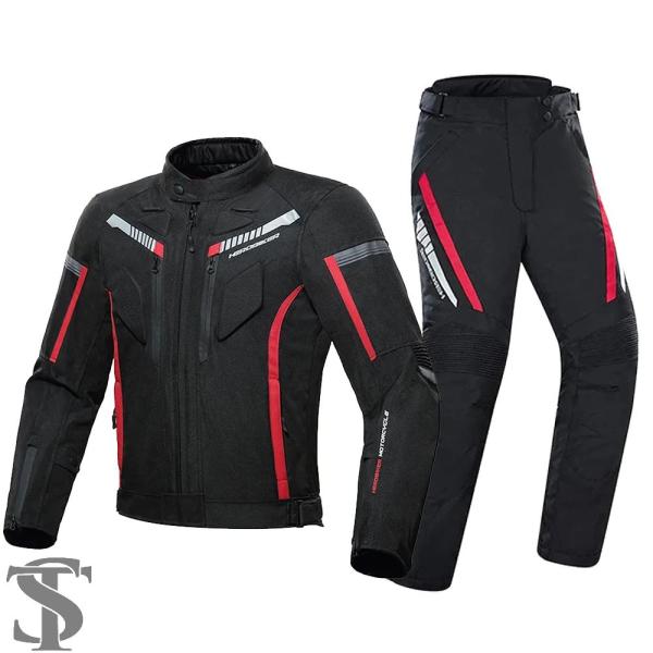 並行輸入品 バイク用ジャケットパンツスーツ ツーリング用CE保護具 秋用冬用防水防寒バイク用ライディ...