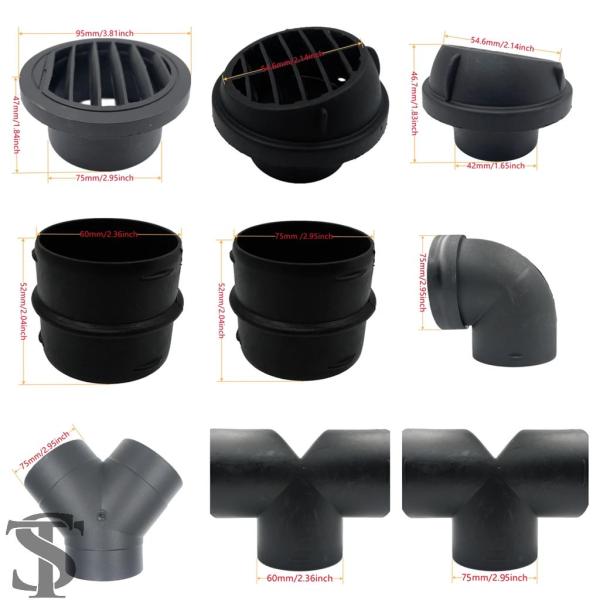 並行輸入品 エアベントダクト Y T L フラットピースエルボパイプアウトレット排気ジョイナーコネク...