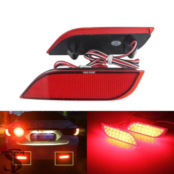 並行輸入品 2X 赤色 LED リアバンパーリフレクターウィンカーブレーキストップライトスバルインプ...