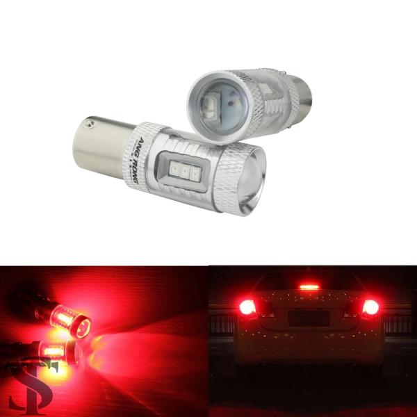 並行輸入品 2X 1156 P21W R10W BA15S 赤色 LED サイドライト DRL リバ...