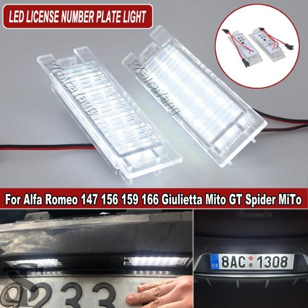 並行輸入品 2 個 CANBUS 自動 LED ナンバーライセンスプレートライトランプアルファロメオ...