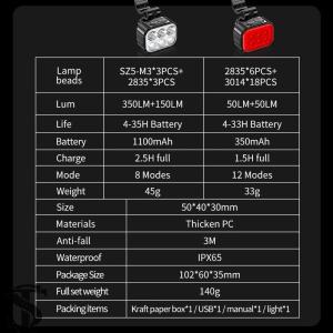 並行輸入品 充電式自転車ライト ロードマウンテ...の詳細画像5