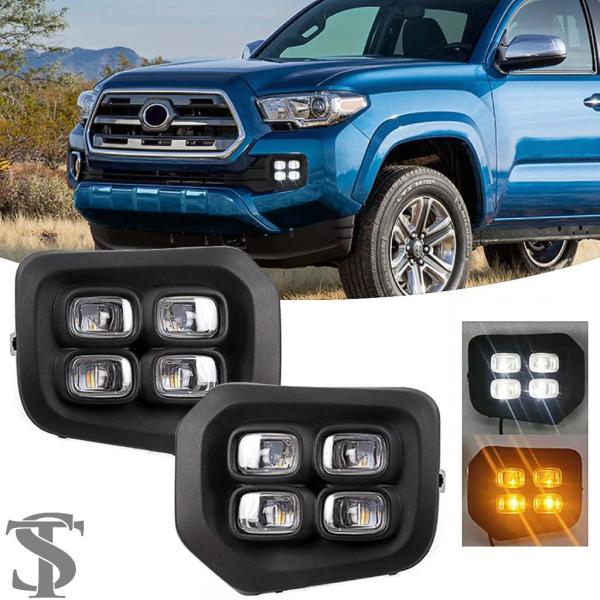 並行輸入品 LED デイタイムランニングライトフォグランプトヨタタコマ DRL 2016 2017 ...