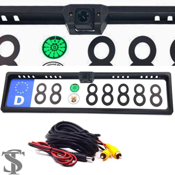 並行輸入品 パーキング CCD HD 車リアビューカメラ EU ヨーロッパナンバー フレーム防水ナイ...