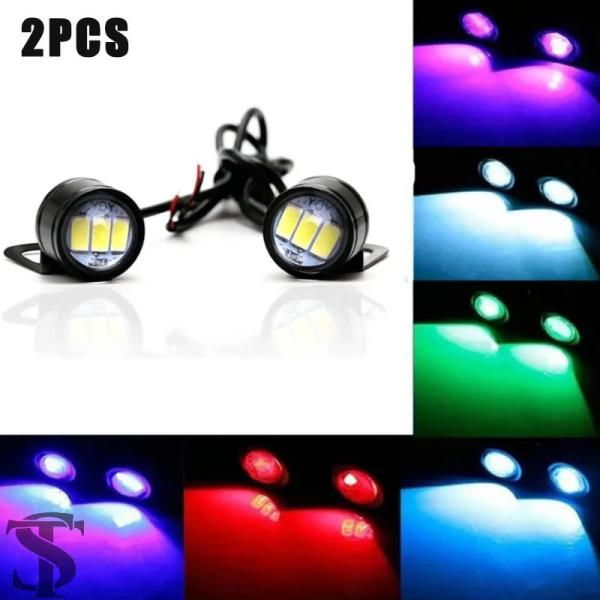 並行輸入品 2X LED バイクライトモトドライビングライトストロボブルーストロボ点滅イーグルアイラ...
