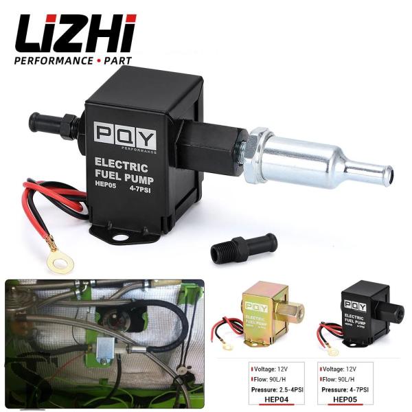 並行輸入品 汎用 12V 電子インライン燃料ポンプ 4-7PSI 高圧 90LPH ガスガソリンディ...