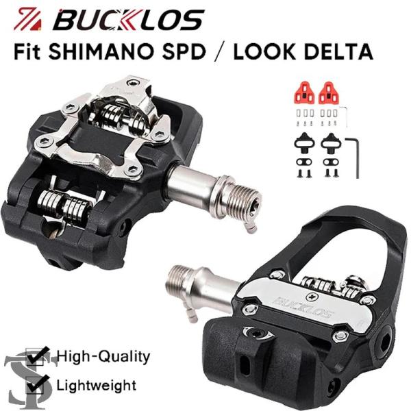 並行輸入品 自転車ペダル SPD/LOOKデルタ用デュアル機能自転車ペダル プラットフォーム 自転車...