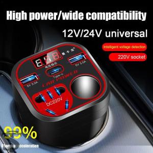 並行輸入品 200 ワット 12 V 24 V 220 V 電源インバーター LED ディスプレイ 3 USB ポート + シガープラグ電圧変圧器ラップトップタブレットカメラ