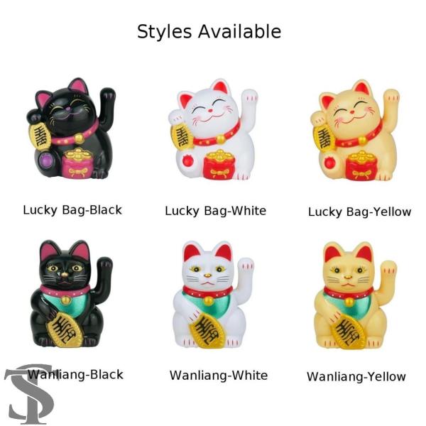 【並行輸入品】招き猫飾りミニソーラー自動手振る招き猫装飾ケーキベーキング装飾自動車装飾