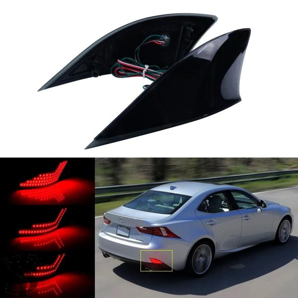 並行輸入品 2X スモークブラックレンズリアバンパーリフレクター LED ブレーキストップライトレク...