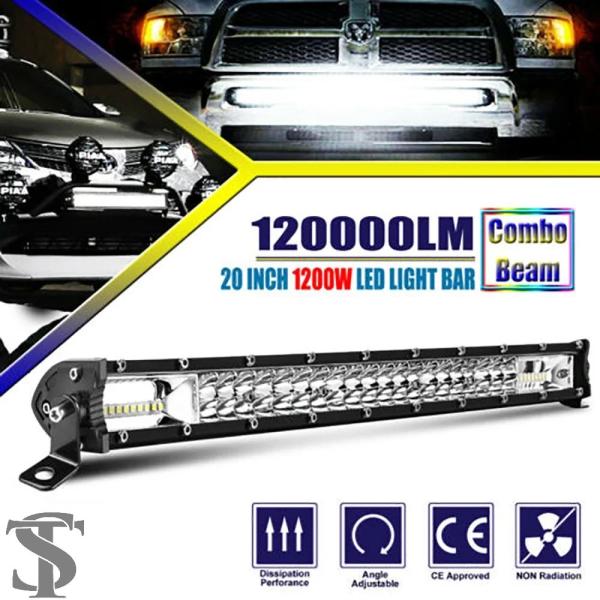 並行輸入品 20インチ 1200WビームLEDライトバー オフロード用ドライビングライト スポットラ...