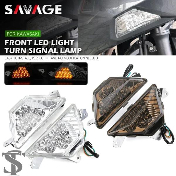 並行輸入品 フロント LED ウインカーインジケータカワサキニンジャ 250 300 400 650...