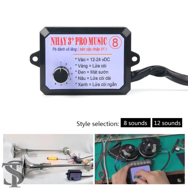 並行輸入品 12V-24V 8音12音音楽電子ホーンコントローラー 3+プロホーンスピーカー音量切り...