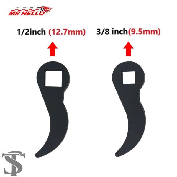 並行輸入品 バールアダプターヘッド 1/2インチ3/8インチラチェットレンチ ブルホーンハーフシャフ...