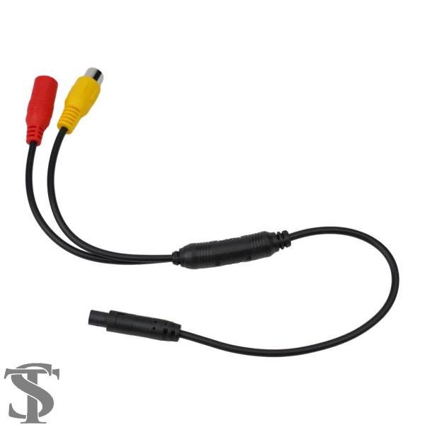 並行輸入品 リバースバックアップカメラ 4 ピンオスメスコネクタ RCA CVBS ワイヤー信号電源...