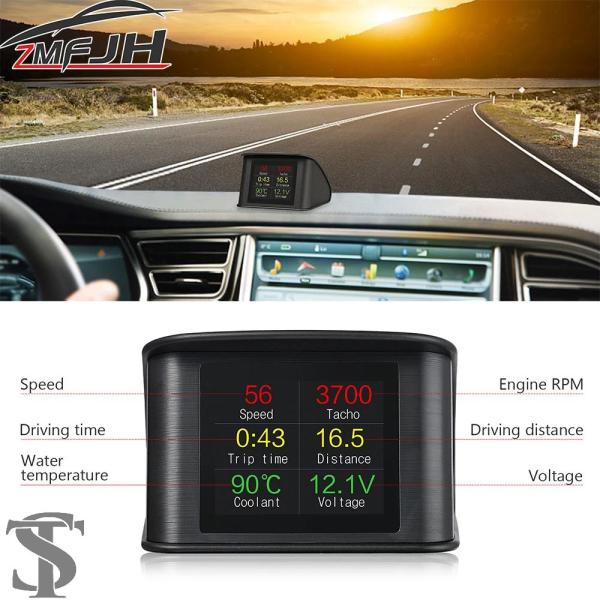 並行輸入品 車 OBD ヘッドアップディスプレイスマートデジタル OBD2 スピードメーターオンボー...