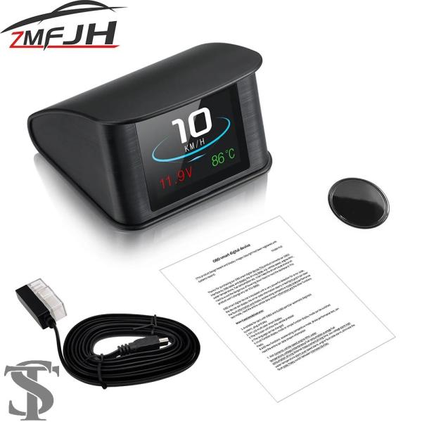 並行輸入品 P10 OBD 車デジタルヘッドアップディスプレイ OBD2 HUD スマートスピードメ...