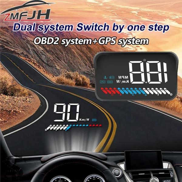 並行輸入品 OBD + GPS ヘッドアップディスプレイ OBD2 車フロントガラスオンボードコンピ...