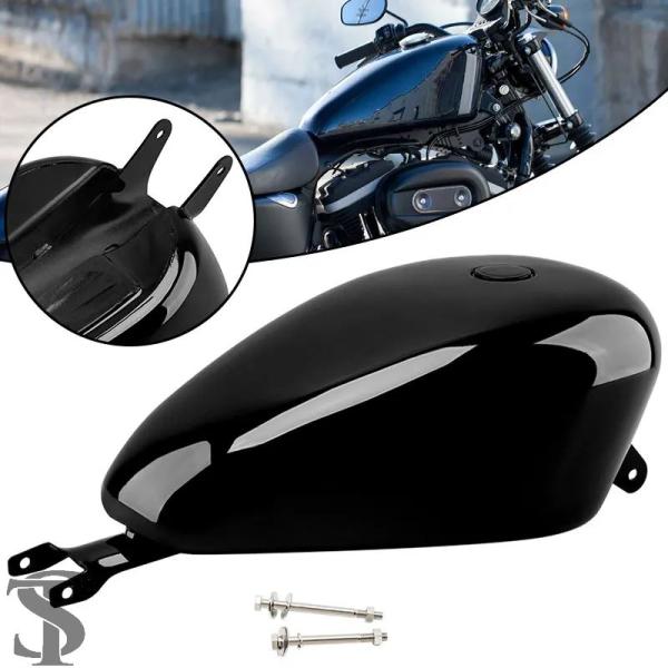 並行輸入品 グロスブラックバイク EFI 14.4 リットルオイルガス燃料タンク 3.3 ガロンレト...