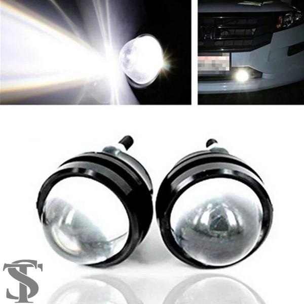 並行輸入品 2 個車 LED DRL ライト 12 V-24 V プロジェクターレンズフォグランプデ...