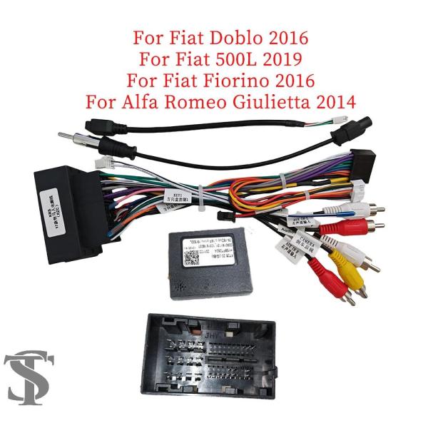 並行輸入品 配線ハーネスアダプタ CANBUS ボックス ラジオ電源ケーブルフィアットドブロ 500...