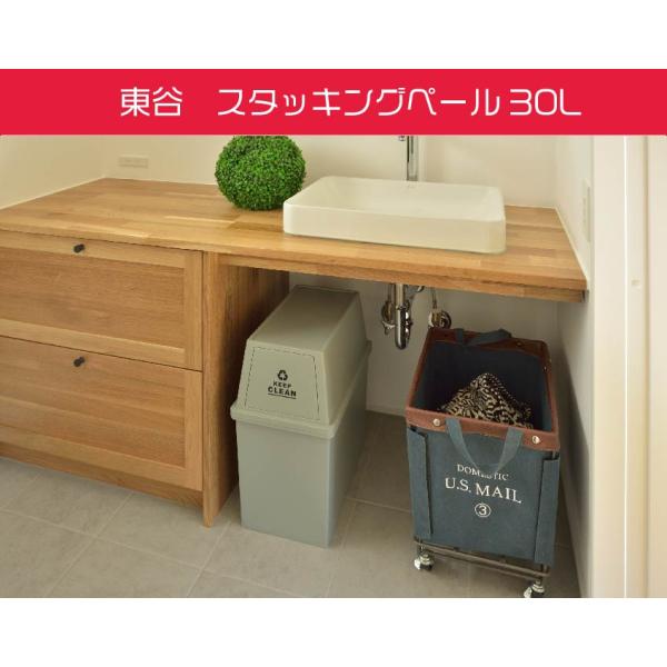 東谷　スタッキングペール30L　ゴミ箱 ダストボックス 屋外 屋内 分別ゴミ箱