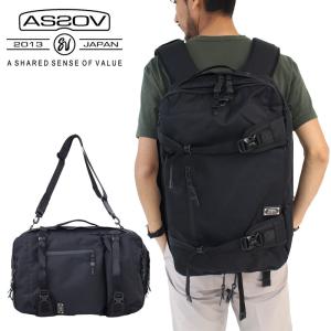 AS2OV アッソブ CORDURA DOBBY 305D 3WAY BACK PACK M BLACK  バックパック リュック デイパック 3WAY ショルダーバッグ 061408  アウトドア｜touzaiyamakaban