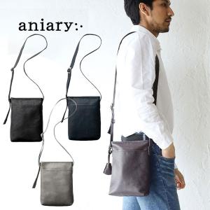正規取扱店 アニアリ ショルダーバッグ aniary Shoulder Bag 日本製 23-03000 レザー 本革 牛革 斜めがけ 軽量 薄マチ クロッシングレザー 日本製 正規品