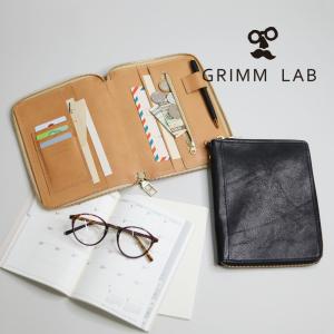 GRIMM LAB グリムラボ 手帳カバー レザー 日本製 本革 革 gl-00003 B6 b6 マルチケース ラウンドファスナー ノートカバー 手帳 通帳ケース パスポート 財布