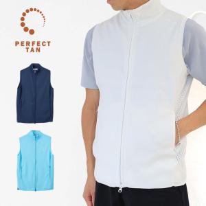 PERFECT TAN パーフェクト タン ゴルフ テックジップアップ ニットベスト MENS ノースリーブ ノースリ  ゴルフ用品 ロゴ入り 男性 pt1-ss-k005｜touzaiyamakaban