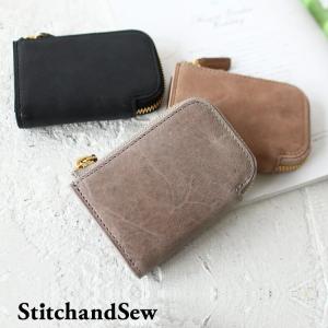 ステッチアンドソー 二つ折り財布 小さい財布 フラップ式 ウォレット 