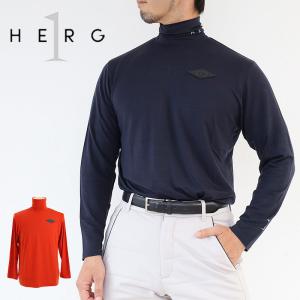 HERG1 エルグワン モックネック 黒 4 M HERG1 エルグワン ゴルフ BACK PRINT COOL MOCK NECK バック