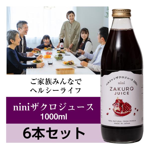 nini Zakuro Juice （1000ml×6本セット） ザクロジュース ストレートタイプ ...