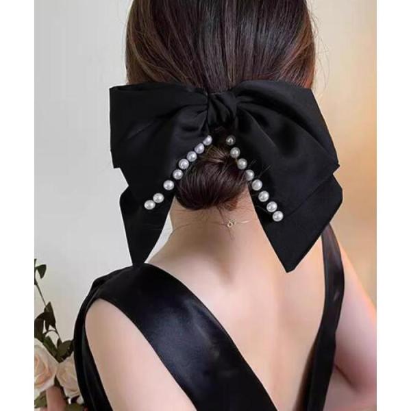 ビッグリボン バレッタ ヘアクリップ上品
