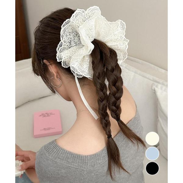 レースシュシュ ボリューム感 ヘアゴム