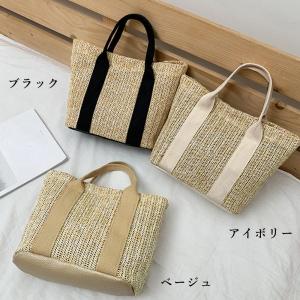 かごバッグ レディース大容量草編みバッグの詳細画像4
