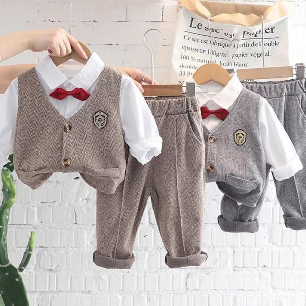 スーツセット 男の子 フォーマルスーツ ベスト 子供 ベビースーツ 可愛い 男児 キッズセット 入学...