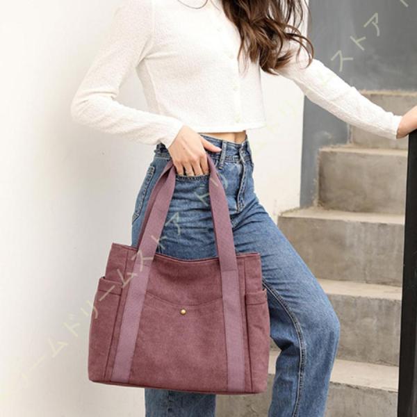 トートバッグ 大学生 収納多数 ショルダーバッグ レディース キャンバス 大容量 卒園式 入学式 通...