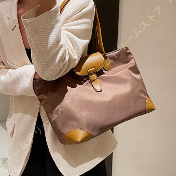 トートバッグ 肩掛けバックレディース 底板付 大学生 オックスフォード布 大容量 ファスナー付き 通...