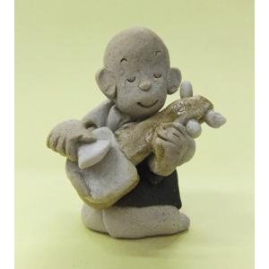 限定 手作りの陶人形 一休さん コマ廻し 縁起 癒し瀬戸焼人形 : 日本