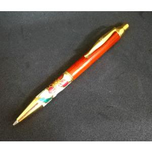 限定品 セルロイド調マーブル模様 ミニボールペン（ホワイトクリア