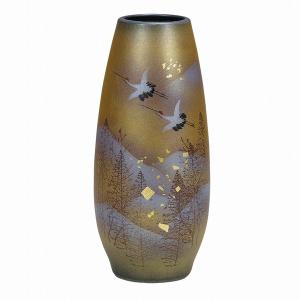 高岡銅器 銅製花瓶 鳳祥 鳳凰 12号 美術工芸品 記念品 花活 : 日本もの