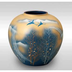 高岡銅器 銅製花瓶 鳳祥 小鳥 12号 美術工芸品 記念品 花活 : 日本もの