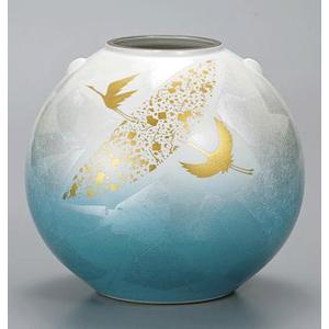 九谷焼 花瓶 8号花瓶・釉裏金箔山茶花 : 日本ものこと百貨 - 通販