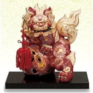 牡丹獅子 九谷焼 縁起物 魔除け 退魔 お守り 招福 金運 幸運 吉祥
