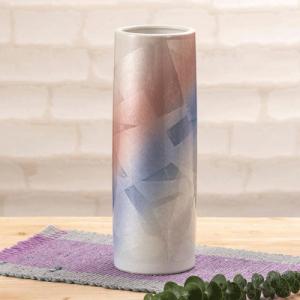 九谷焼 花瓶 8号花瓶・釉裏金箔彩山茶花（花台付）お祝い 記念品