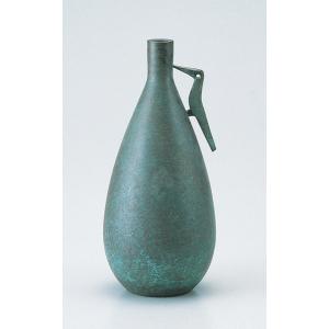 高岡銅器 銅製花瓶 鳳祥 小鳥 12号 美術工芸品 記念品 花活 : 日本もの