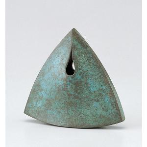 高岡銅器 銅製花瓶 駒鶴首 美術工芸品 記念品 花活 一輪挿し : 日本